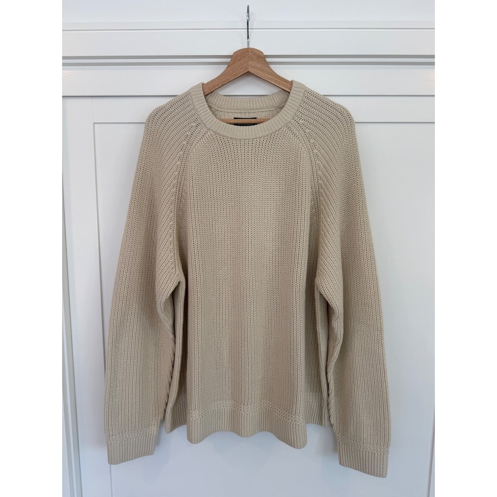 Abercrombie & Fitch NWT - Oversized Waffle Crew Sweater Cream XL